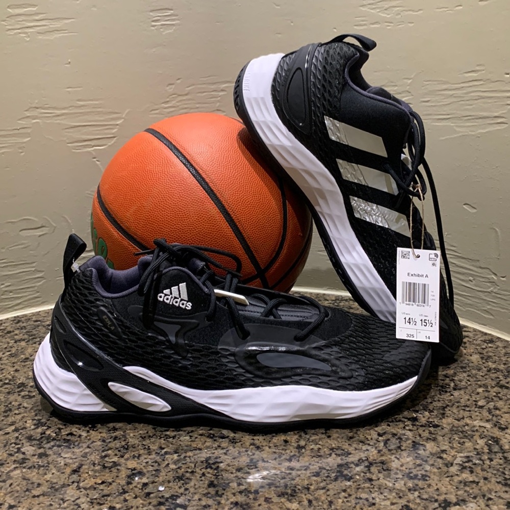 adidas Exhibit A Basketball Shoe in Core Black